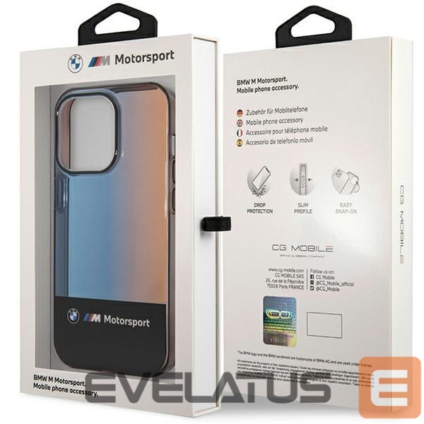 Back panel cover BMW BMW Half Tricolor Case for iPhone 14 Pro Max 6.7" - Black