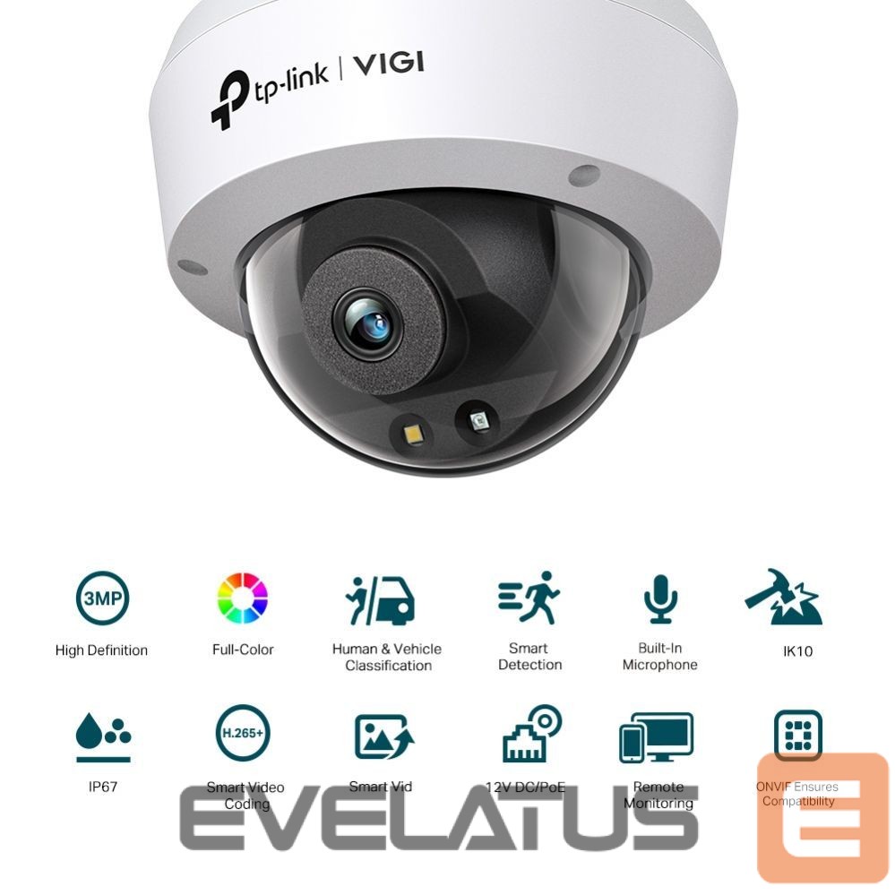 IP kaamerad TP-Link NET CAMERA 3MP IR DOME/VIGI C230(4MM)