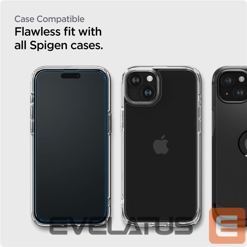 Aizsargstikls Spigen Spigen ALM Glass FC tempered glass for iPhone 15 - black 2 pcs.