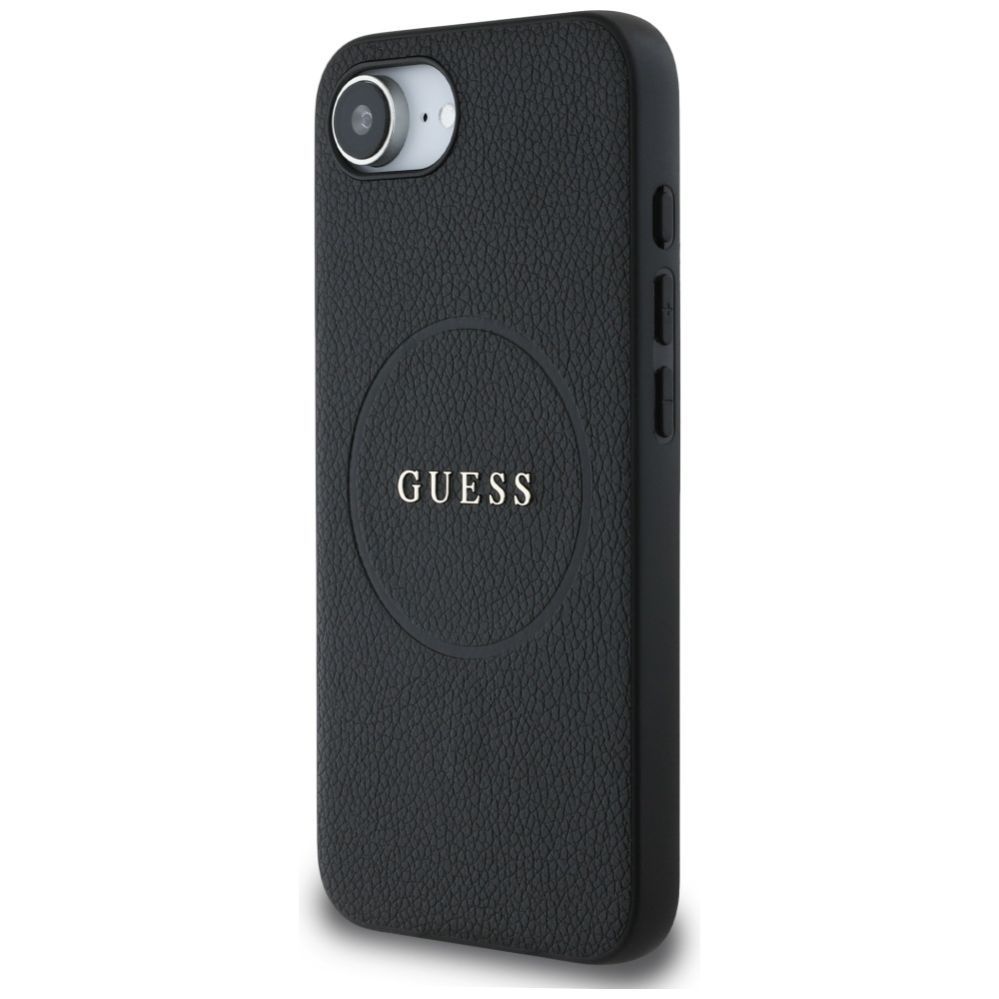Tagakaaned Guess Guess PU Grained Classic Logo case with MagSafe for iPhone 16e - black