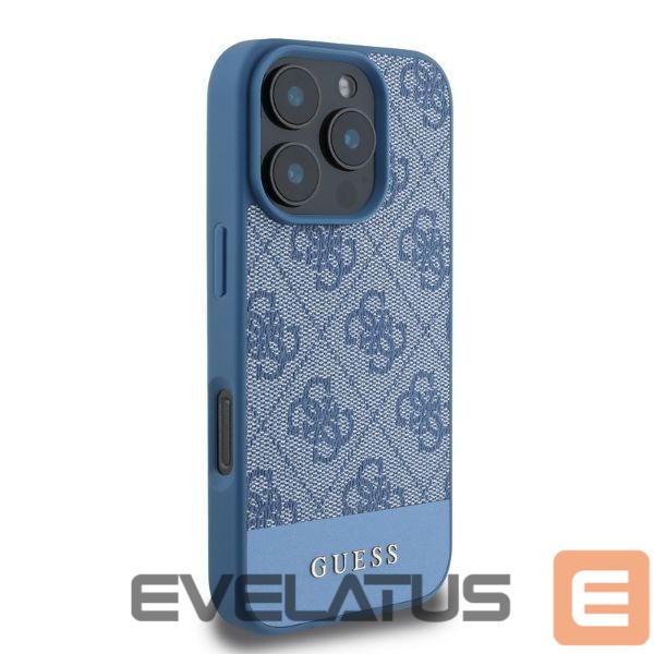 Aizmugurējais vāciņš Guess Guess 4G Bottom Stripe Case for iPhone 16 Pro Max - Blue