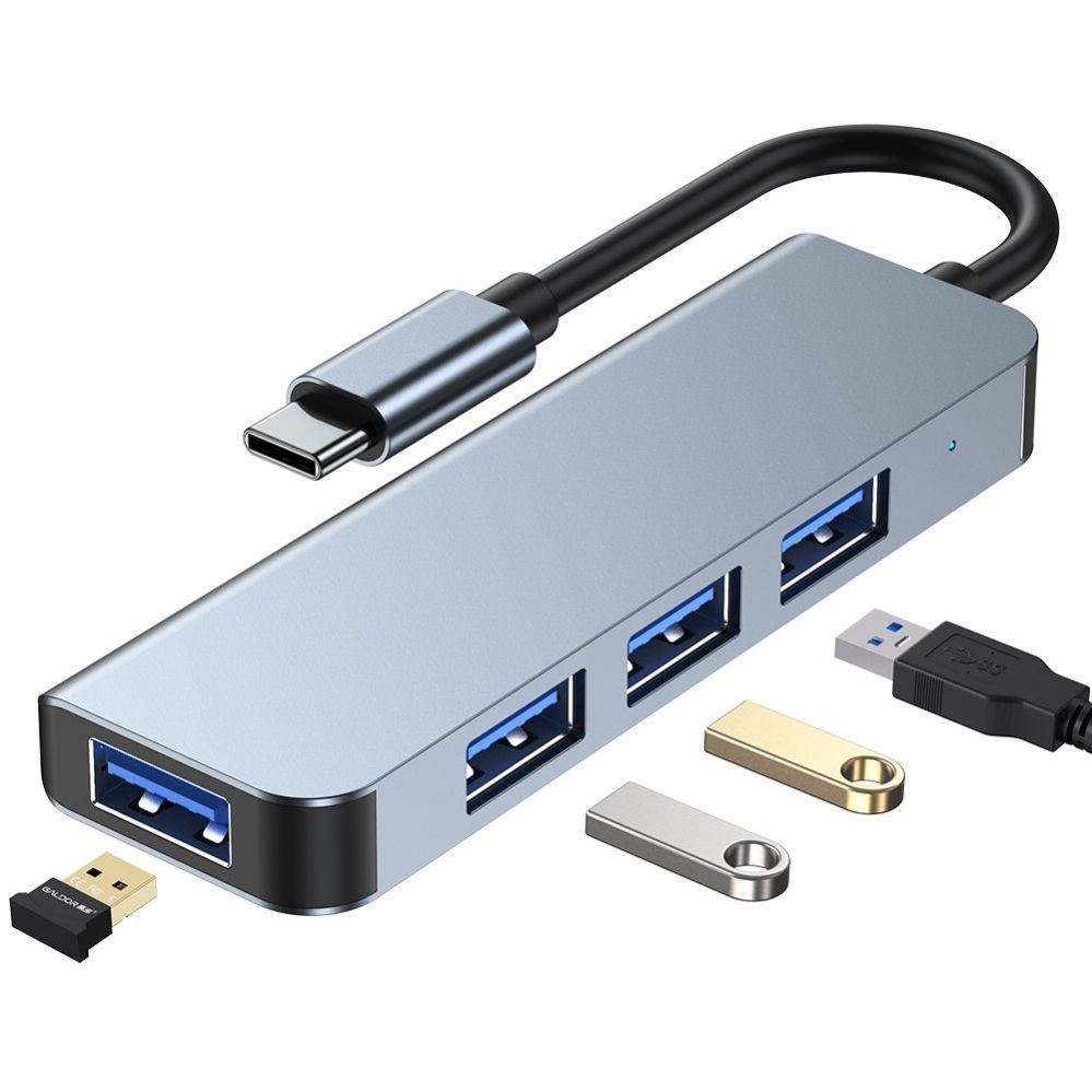Other Computer Accessory Tech-Protect HUB Tech-Protect V1 4in1 USB-C - 3x USB-A 2.0 / USB-A 3.0 - gray
