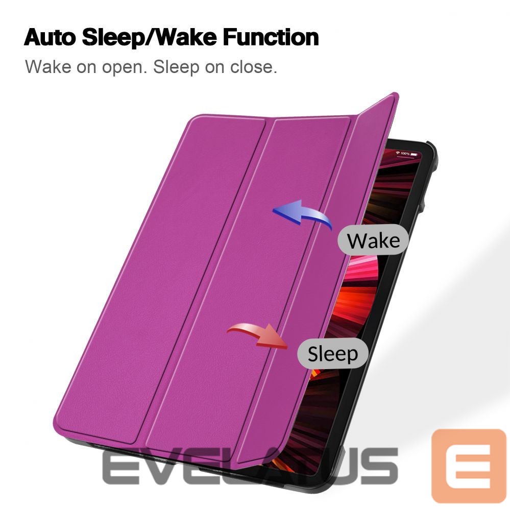 Kaaned iLike iPad Mini 5 7.9 Tri-Fold Eco-Leather Stand Case Purple