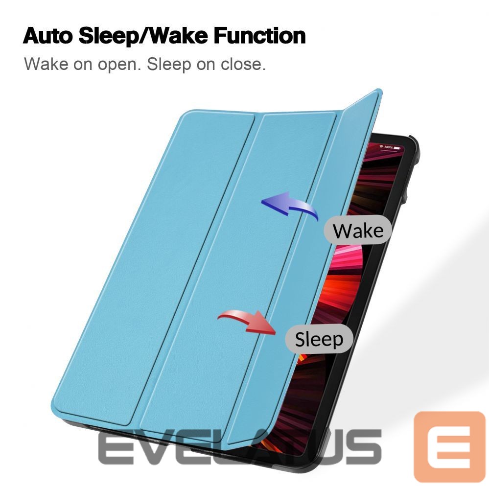 Kaaned iLike Galaxy Tab S9 FE Tri-Fold Eco-Leather Stand Case Sky Blue