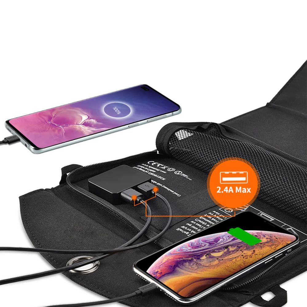 Laadija Choetech Choetech SC001 solar foldable charger 19W 2x USB-A - black