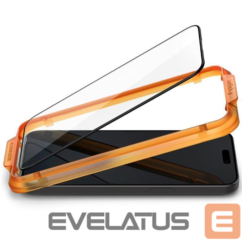 Aizsargstikls Spigen Spigen ALM Glass FC tempered glass for iPhone 15 - black 2 pcs.