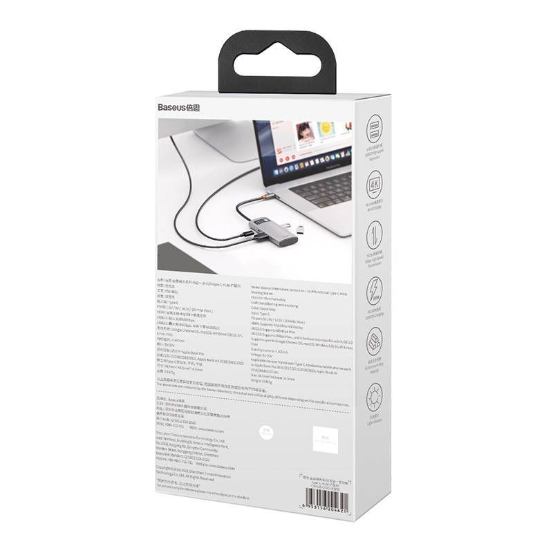 Muud kaubad Baseus Hub 4in1 Baseus Metal Gleam Series, USB-C to USB 3.0 + USB 2.0 + HDMI + USB-C PD