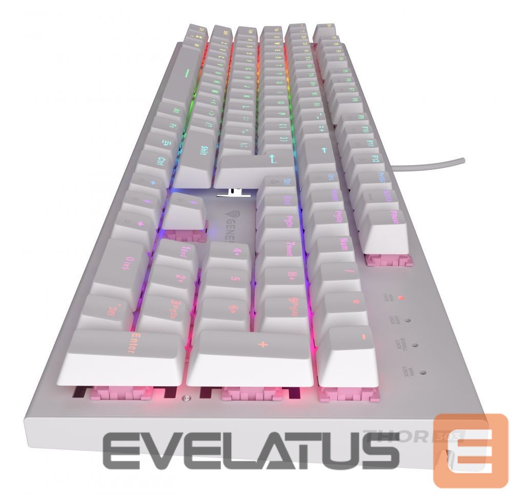 Computer keyboard Genesis THOR 303 | Mechanical Gaming Keyboard | Wired | US | White | USB Type-A | Outemu Peach Silent