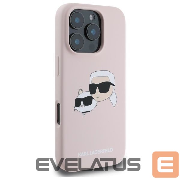 Tagakaaned Karl Lagerfeld Karl Lagerfeld Silicone Nauble Heads Print MagSafe Case for iPhone 16 Pro Max - Pink