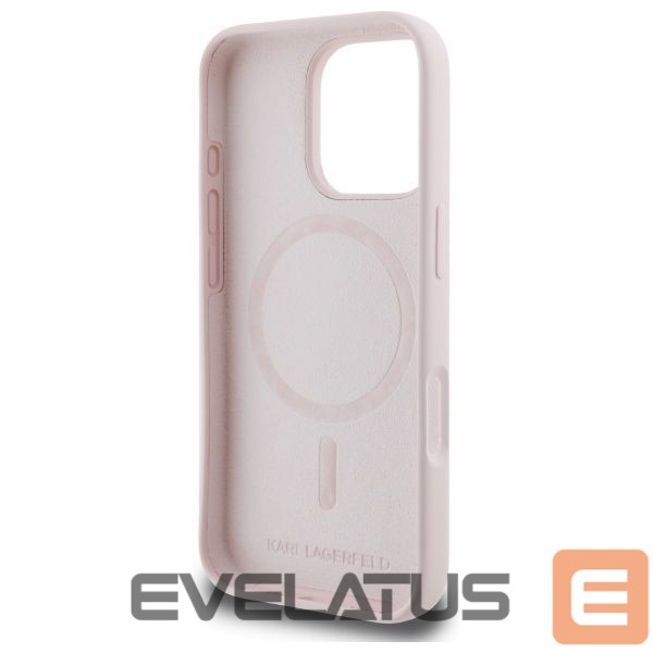 Tagakaaned Karl Lagerfeld Karl Lagerfeld Silicone Nauble Heads Print MagSafe Case for iPhone 16 Pro Max - Pink