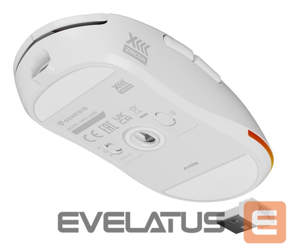 Computer mouse Genesis Zircon XIII Custom | Wireless | Gaming Mouse | 2.4 GHz, USB | White