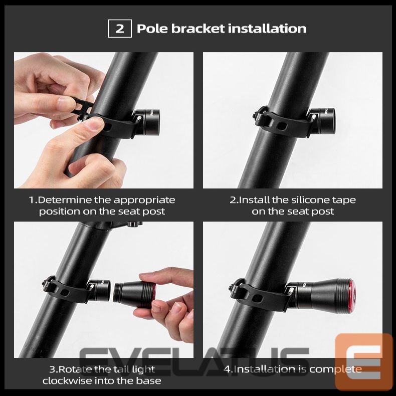 Jalgratta tarvik Rockbros Rockbros Q5 Rear Bike Light with Intelligent Stop System - Black