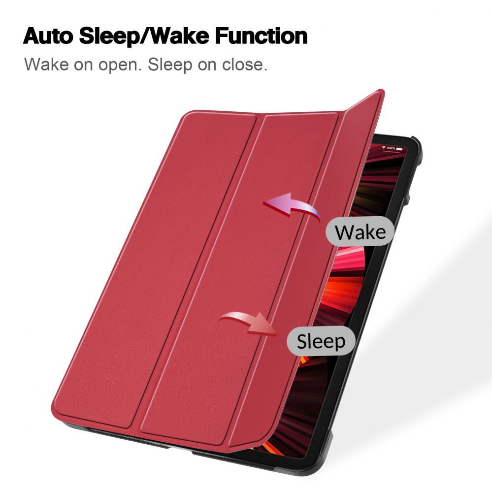 Kaaned iLike Galaxy Tab A8 10.5 X200 Tri-Fold Eco-Leather Stand Case Coral Pink