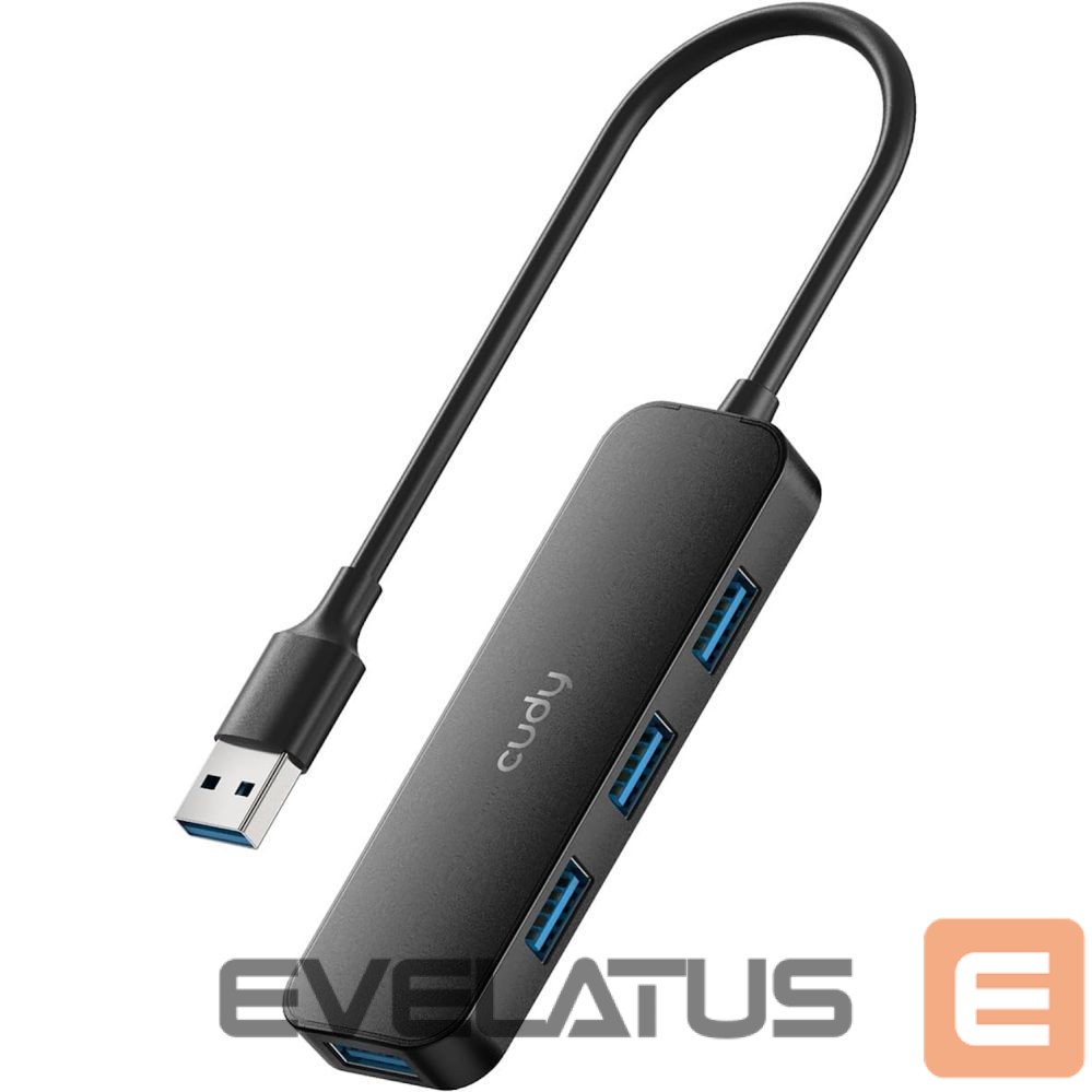 Ruuterid Cudy UH40A PortMate USB-A to 4-Port USB 3.0 Hub 5Gbps Data Only Plastic Compact Black