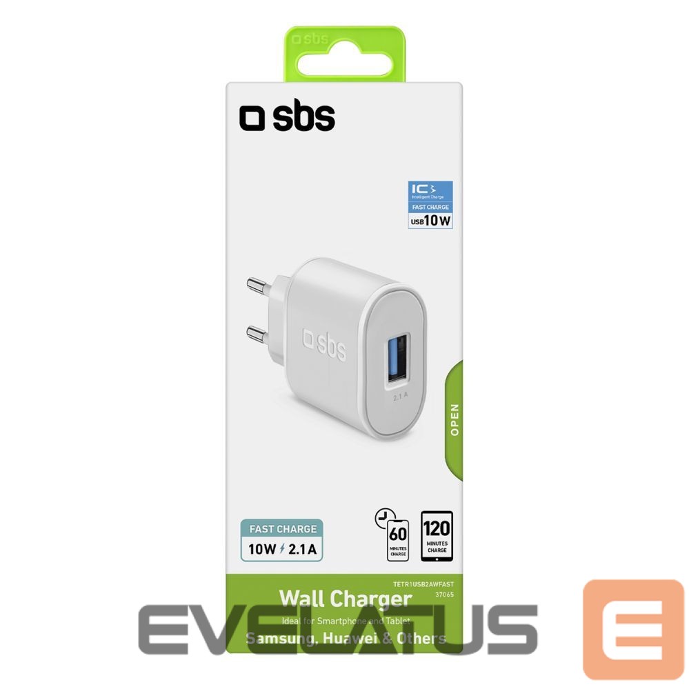 Adaptrid SBS SBS TETR1USB2AWFAST 10W USB-A Wall Charger - White