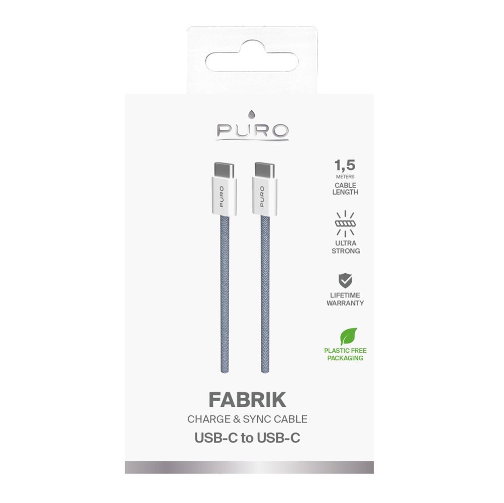 Kabelis Puro Elektrik Puro Fabrik 60W USB-C - USB-C Cable 1.5m - Blue