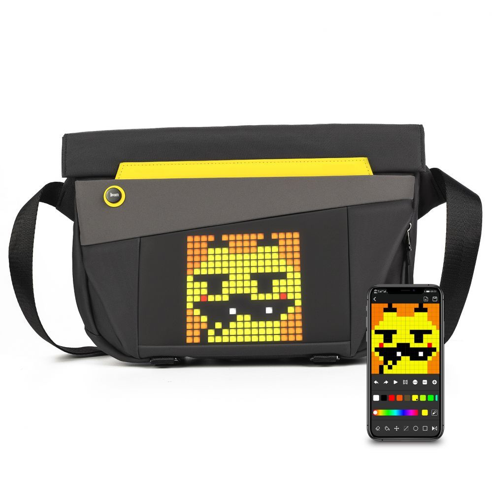 Somas un mugursomas Divoom Pixoo sling bag V Premium Weather proof with Led Pixel Art Display & App Control Black
