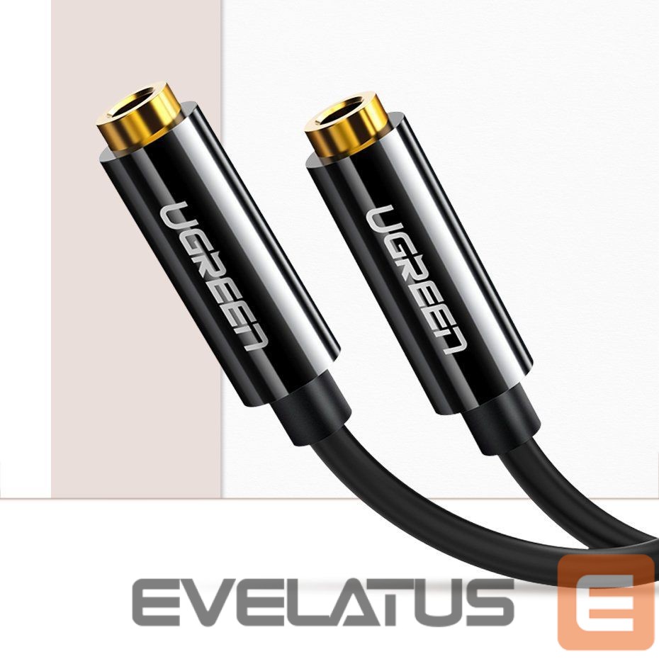 Kaabel Ugreen cable 3.5 mm headphone splitter mini jack AUX 25cm black (20816) Black