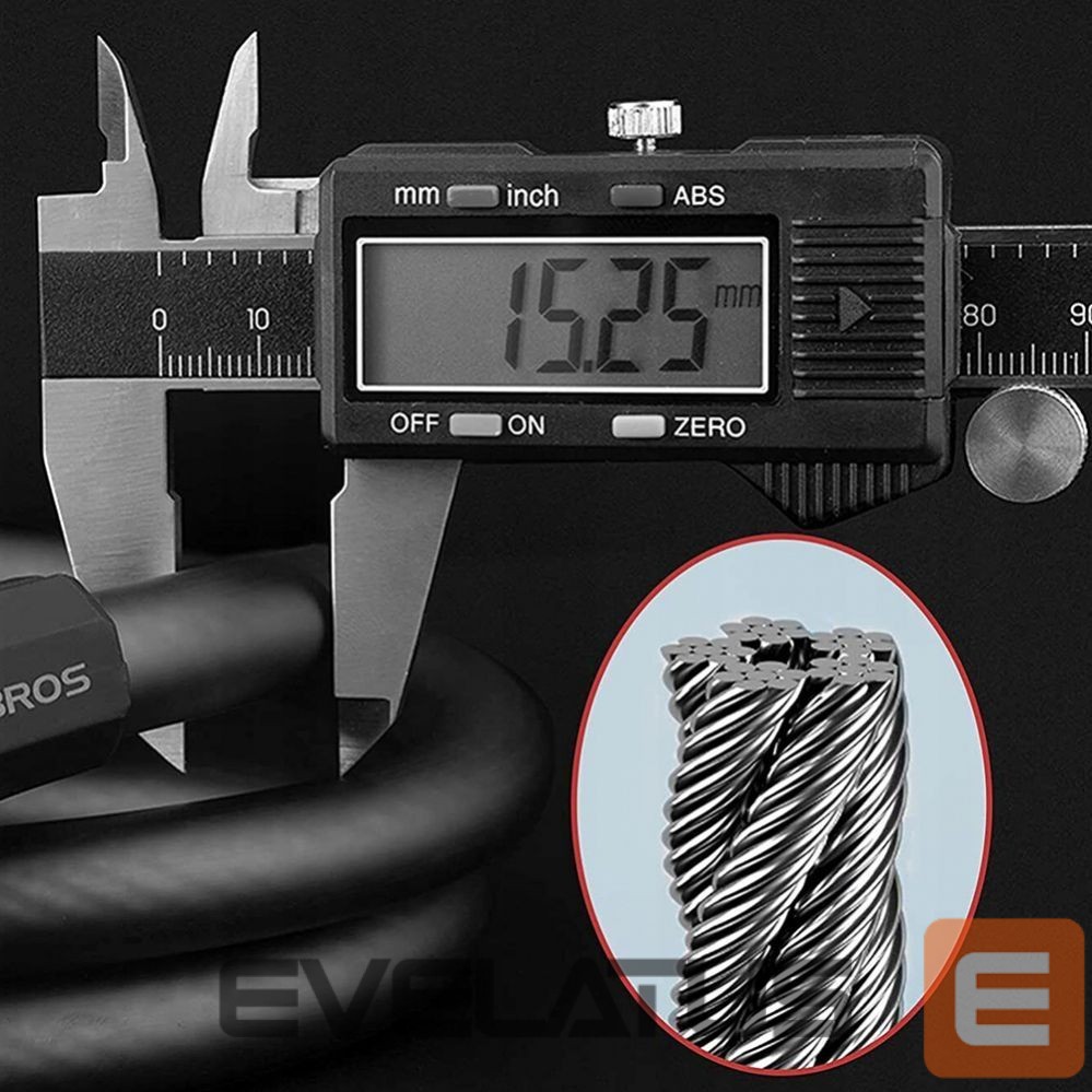 Bicycle accessory Rockbros Rockbros RKS507-1BK bicycle lock with combination 1.8 m - black