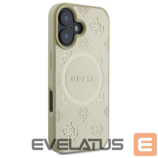 Tagakaaned Guess Guess Saffiano Peony Classic Logo MagSafe case for iPhone 16 - gold