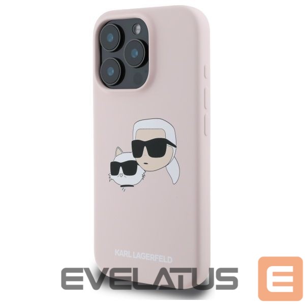 Tagakaaned Karl Lagerfeld Karl Lagerfeld Silicone Nauble Heads Print MagSafe Case for iPhone 16 Pro Max - Pink