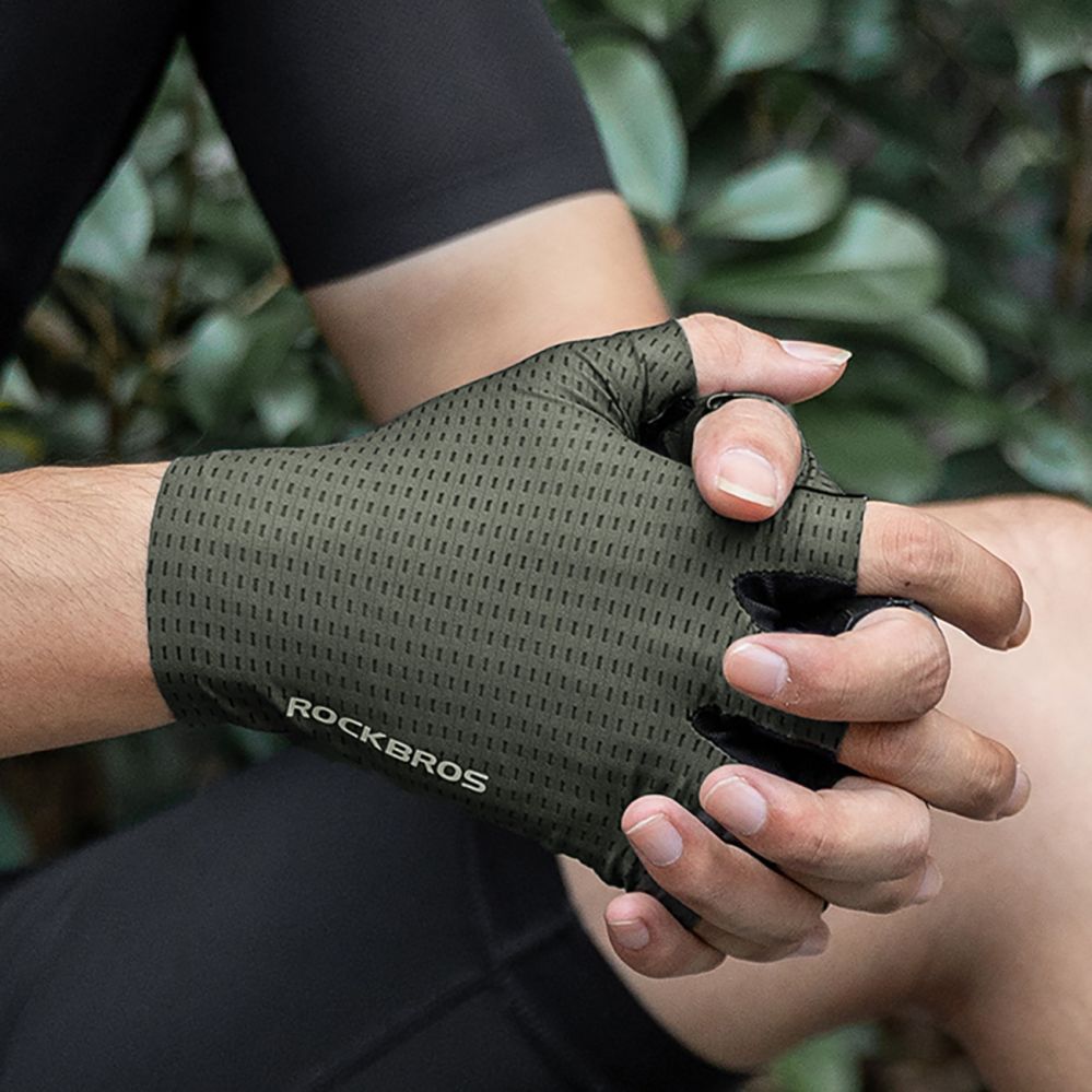 Bicycle accessory Rockbros Rockbros Breathable Short Finger Cycling Gloves Size: XL - Green