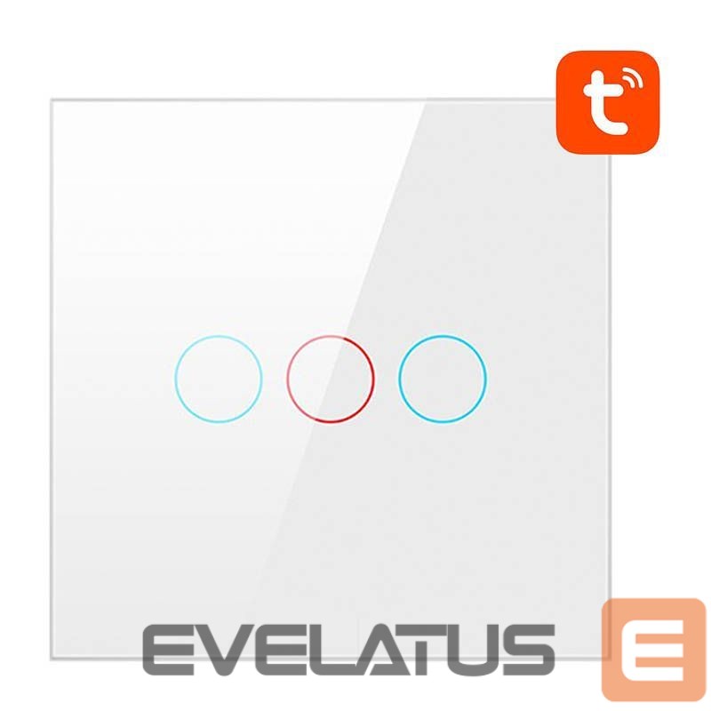 Nutikas seade Avatto Smart Light Switch ZigBee Avatto LZTS02-EU-W3 3 Way No Neutral TUYA (white)