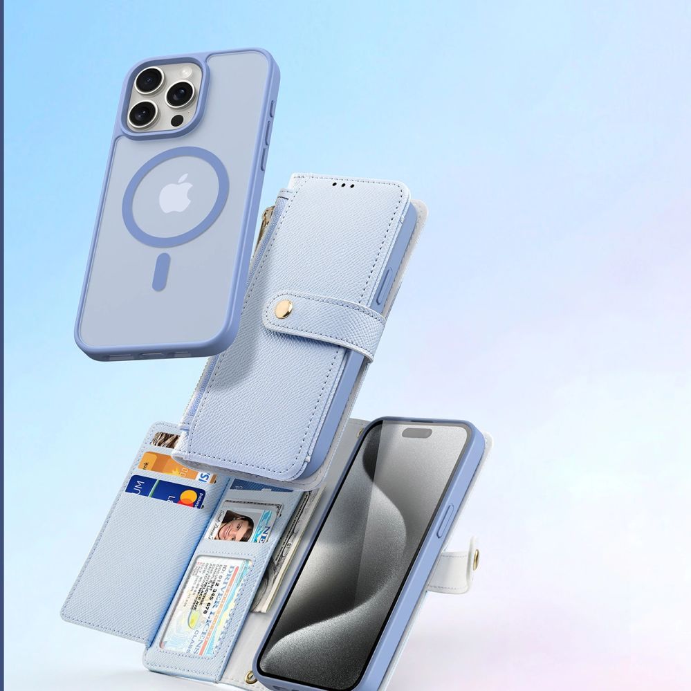 Back panel cover Dux Ducis Dux Ducis Lawa Leather Case for iPhone 15 Pro Max - Blue