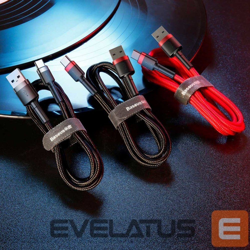 Kabelis Baseus Baseus Cafule Cable durable nylon cable USB / USB-C QC3.0 2A 3M red (CATKLF-U09)