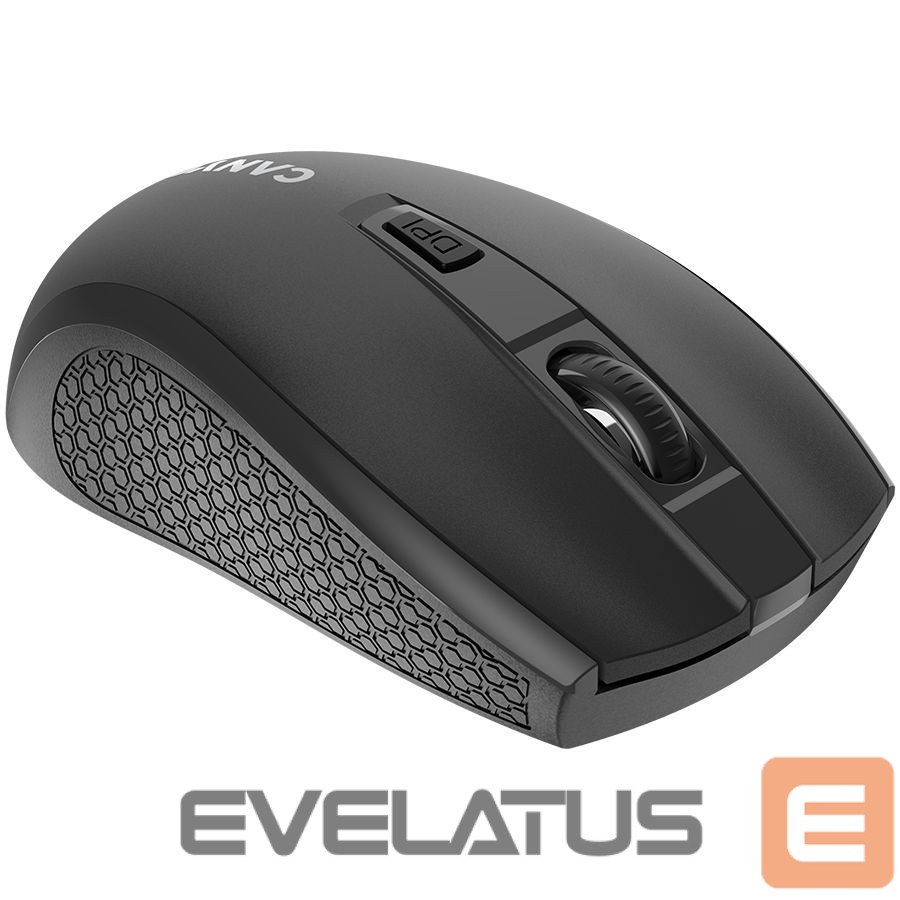 Computer mouse Canyon CANYON MW-7, 2.4Ghz wireless mouse, 6 buttons, DPI 800/1200/1600, with 1 AA battery ,size 110*60*37mm,58g,black