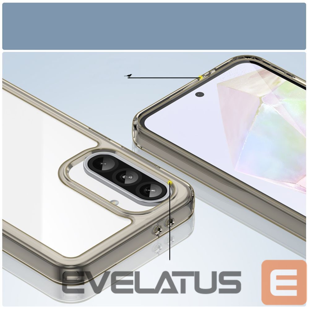 Tagakaaned Hurtel Outer Space Case for Samsung Galaxy A26 Cover with Flexible Frame - Semi-Transparent, Black