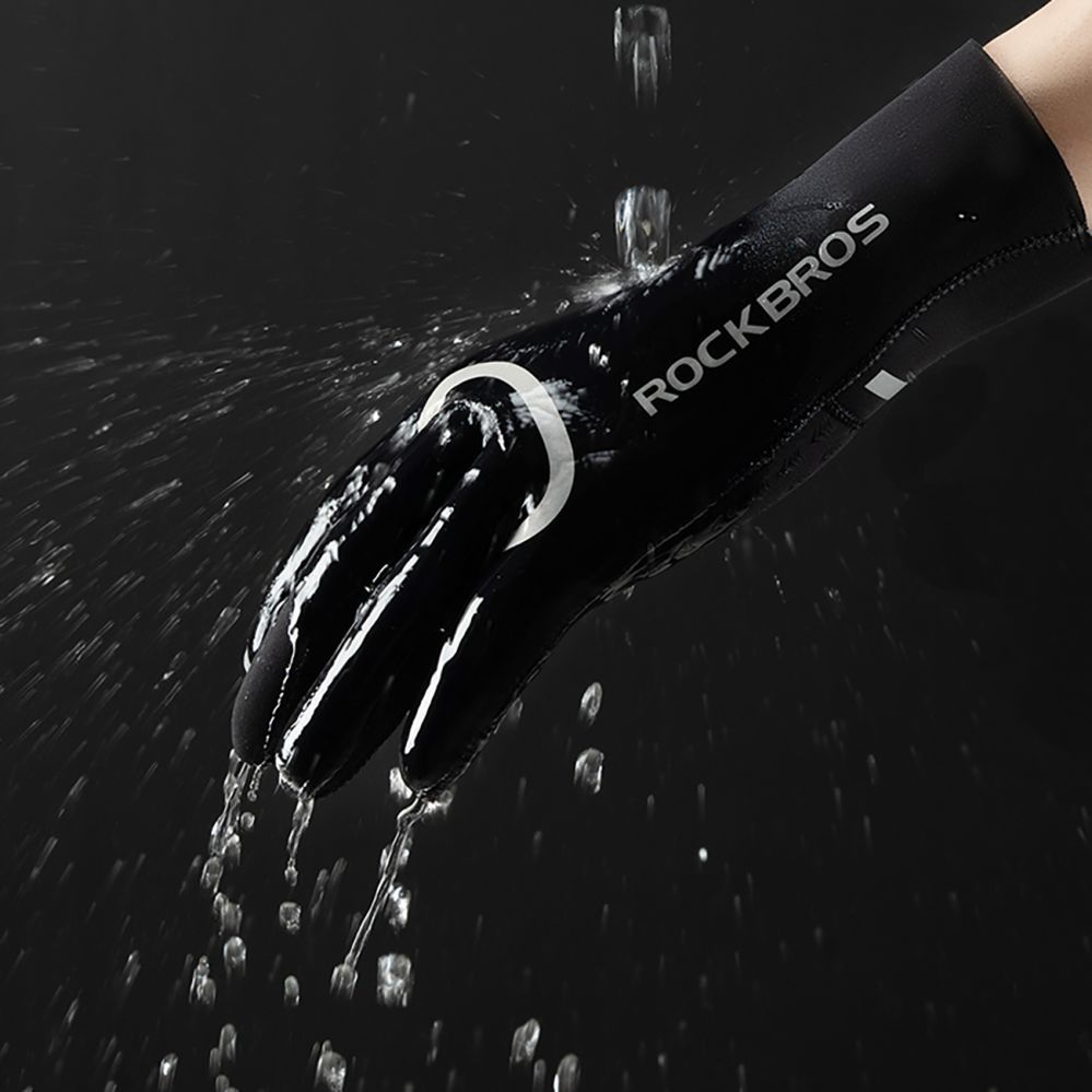 Bicycle accessory Rockbros Rockbros Full Waterproof Cycling Gloves, Size: L/XL - Black