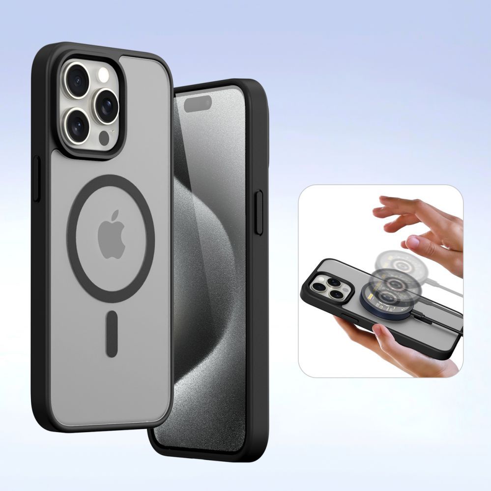 Back panel cover Dux Ducis Dux Ducis Lawa Leather Case for iPhone 15 Pro - Black