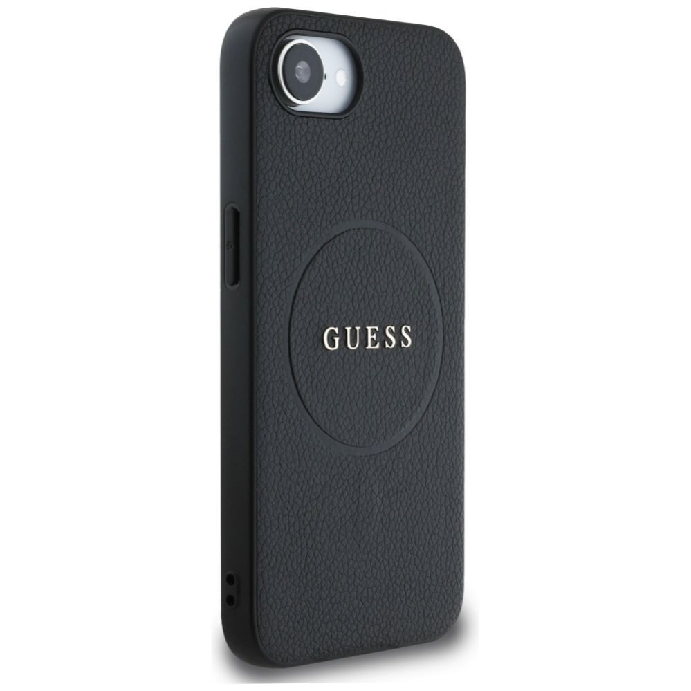 Tagakaaned Guess Guess PU Grained Classic Logo case with MagSafe for iPhone 16e - black