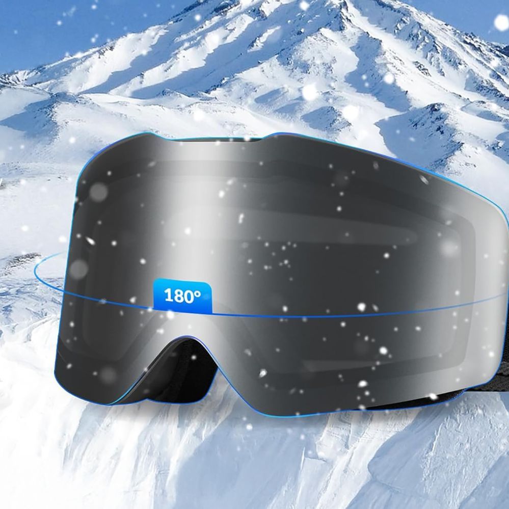 Citas preces Qunature Qunature Black Frameless Ski Goggles - Black