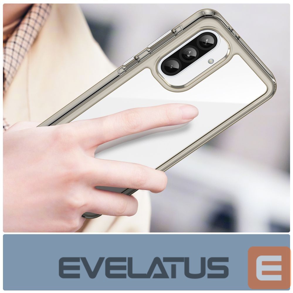 Tagakaaned Hurtel Outer Space Case for Samsung Galaxy A26 Cover with Flexible Frame - Semi-Transparent, Black