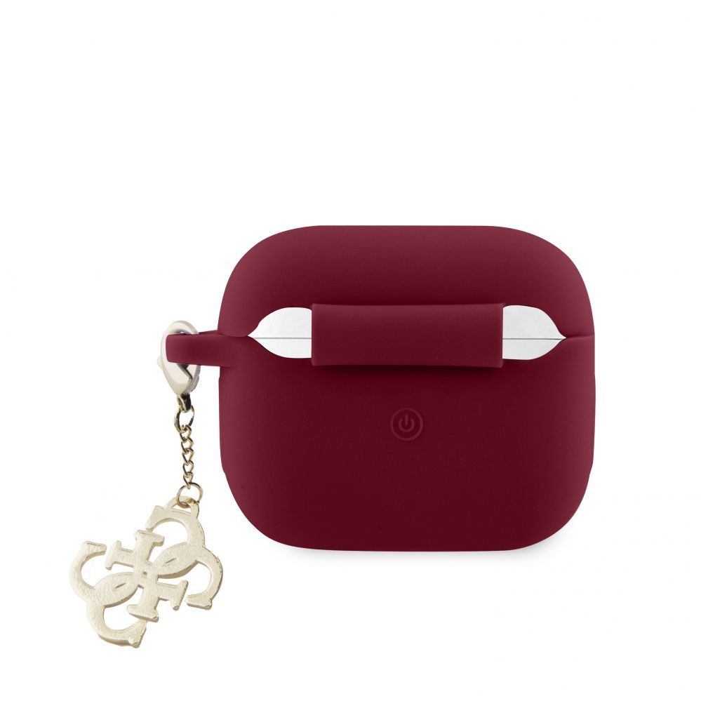 Headphone case Guess - Airpods 3 Case Silicone Classic Logo Gold With 4G Charm Marengo