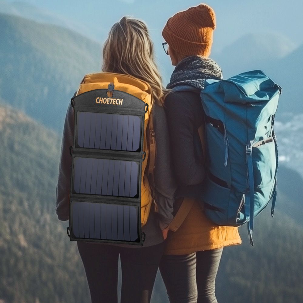 Laadija Choetech Choetech SC001 solar foldable charger 19W 2x USB-A - black