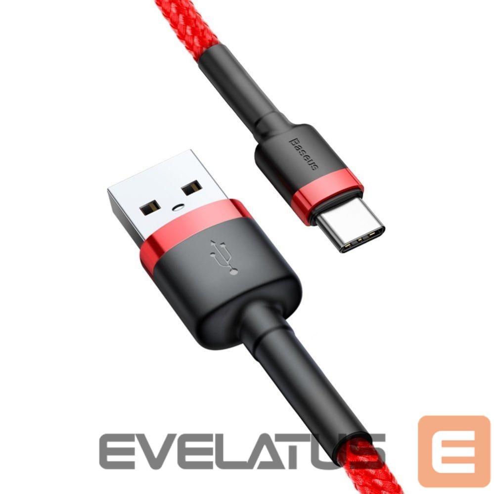 Kabelis Baseus Baseus Cafule Cable durable nylon cable USB / USB-C QC3.0 2A 3M red (CATKLF-U09)