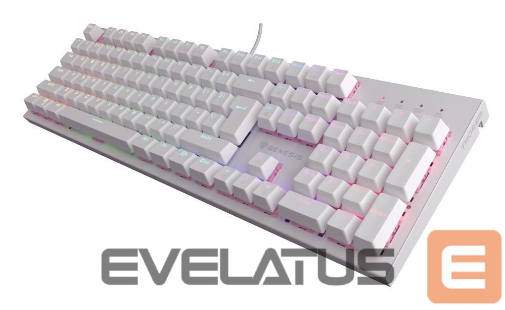 Computer keyboard Genesis THOR 303 | Mechanical Gaming Keyboard | Wired | US | White | USB Type-A | Outemu Peach Silent