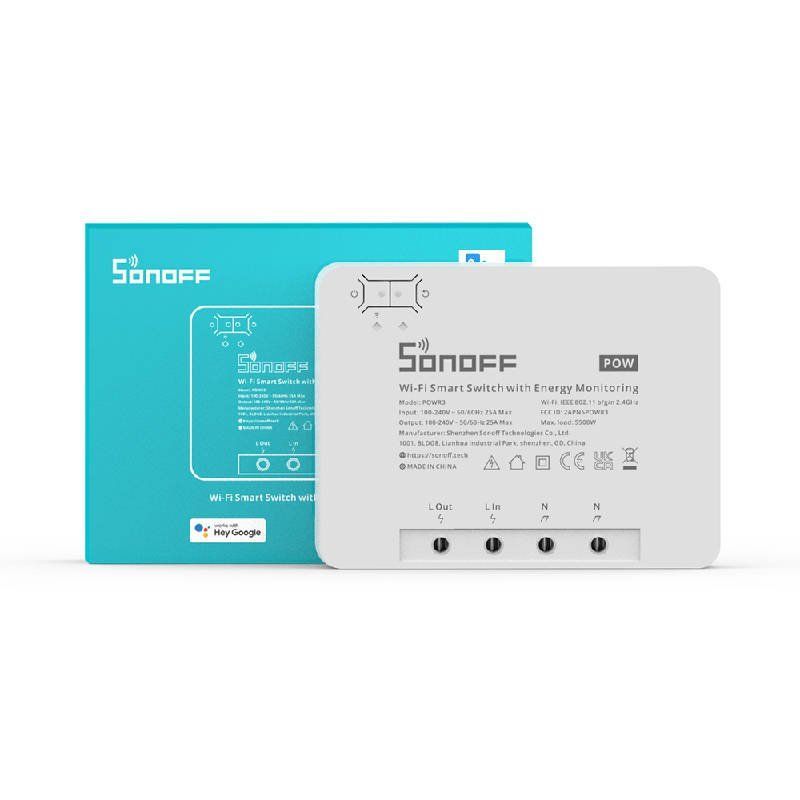 Droon Sonoff Smart WiFi switch with Energy Monitoring Sonoff POWR3 (25A/5500W)
