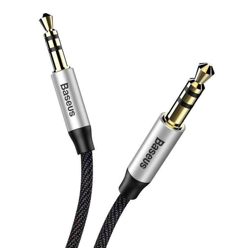 Converter Baseus Baseus Yiven Audio Cable mini jack 3,5mm AUX, 1m (Black+Silver)