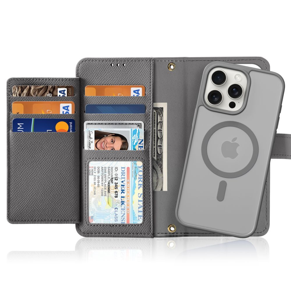 Back panel cover Dux Ducis Dux Ducis Lawa Leather Case for iPhone 15 Pro - Gray