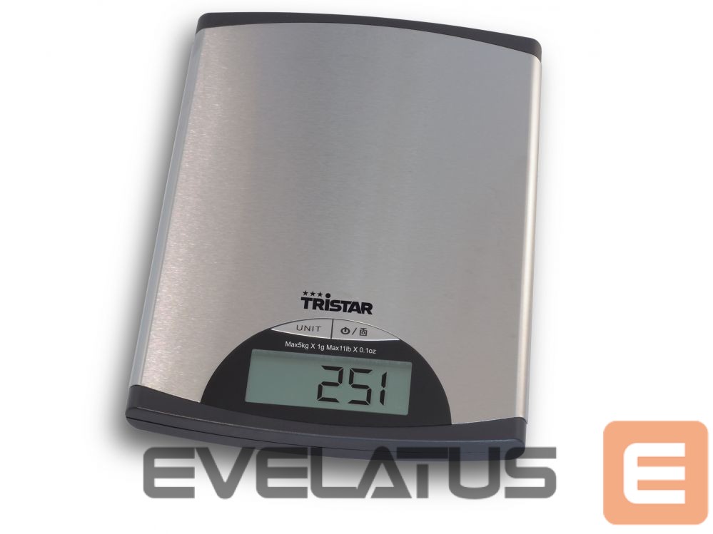 Kitchen scales Tristar Kitchen scale KW-2435 Maximum weight (capacity) 5 kg, Metallic