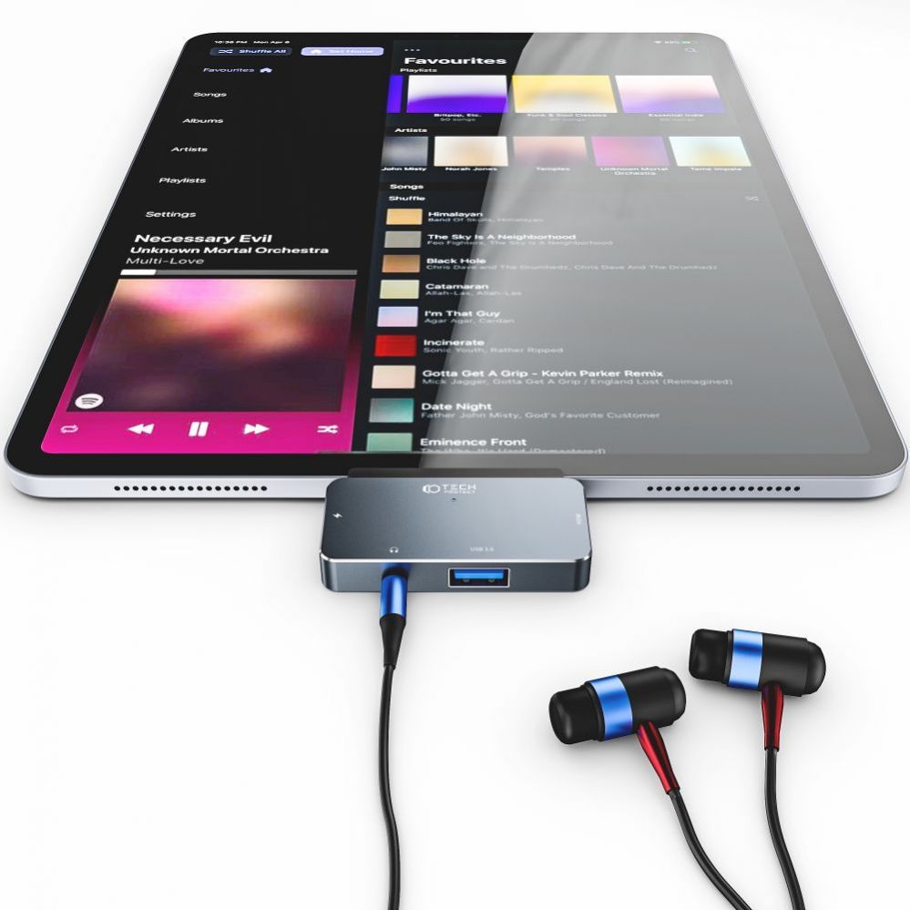 Other Computer Accessory Tech-Protect HUB Tech-Protect V6 4in1 USB-C - USB-A 3.0 / USB-C PD100W / HDMI / mini jack 3.5mm - gray