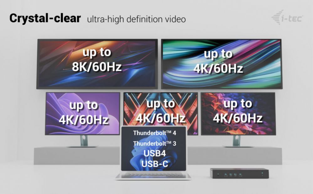 Computer accessories I-TEC I-TEC Universal 5x 4K Display DS+PD 100W