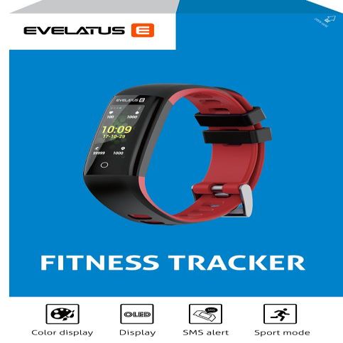 Fitneso apyrankė Evelatus Fitness Tracker EFT02 Black Red