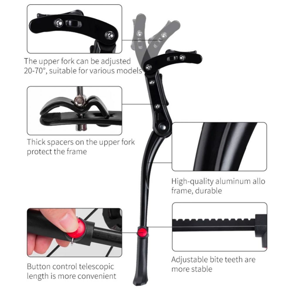 Jalgratta tarvik Rockbros Rockbros JC1005BK bicycle kickstand - black