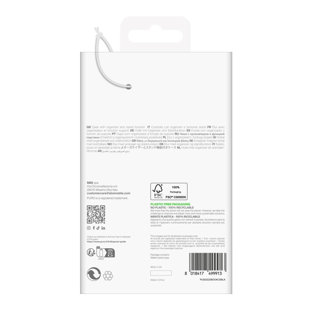 Tagakaaned Puro Puro Booklet Case with Flip and Wallet for Samsung Galaxy S25 - Black