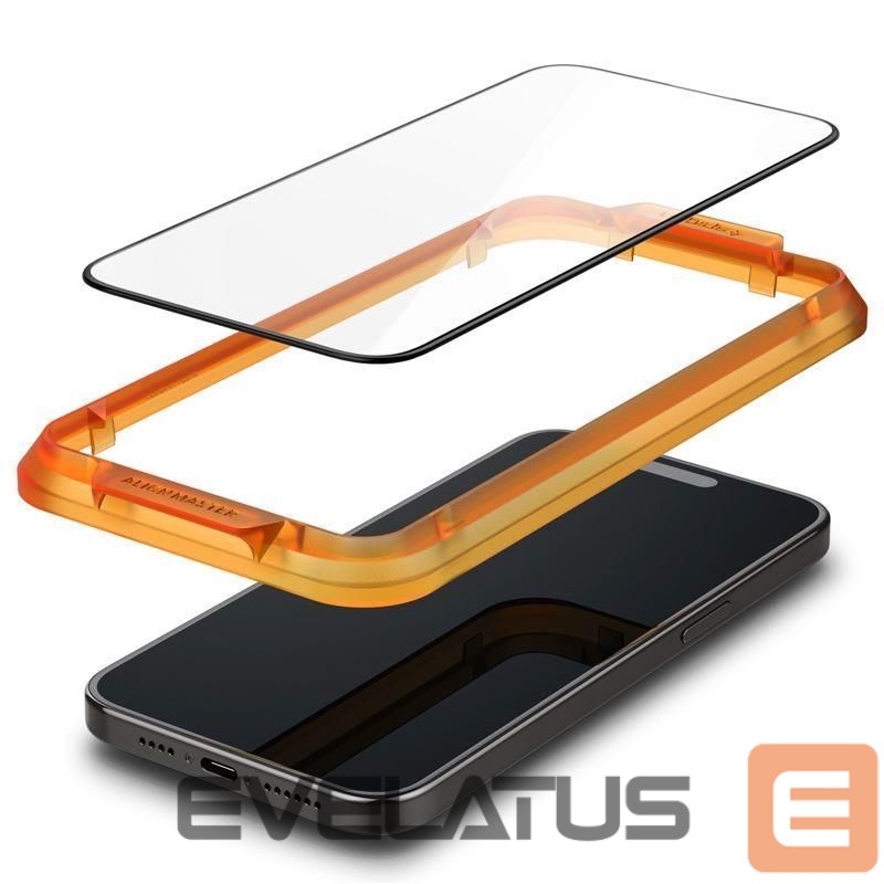 Aizsargstikls Spigen Spigen ALM Glass FC tempered glass for iPhone 15 - black 2 pcs.